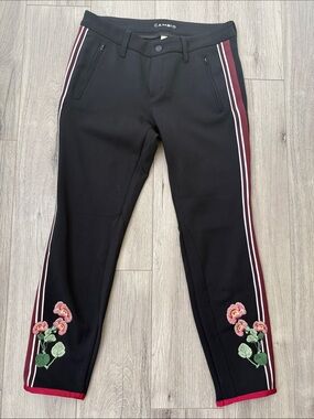 Cambio Striped Floral Trousers Size 40